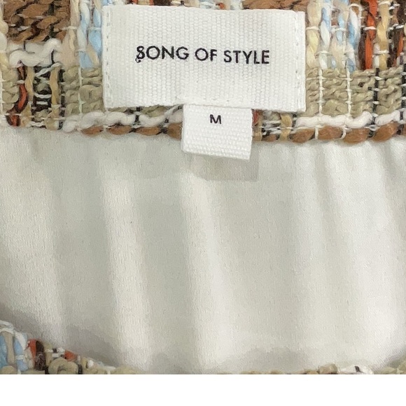 NWT Song of Style Warner Tweed Mini Dress Sz M Preppy Button Down Plaid - Picture 9 of 9